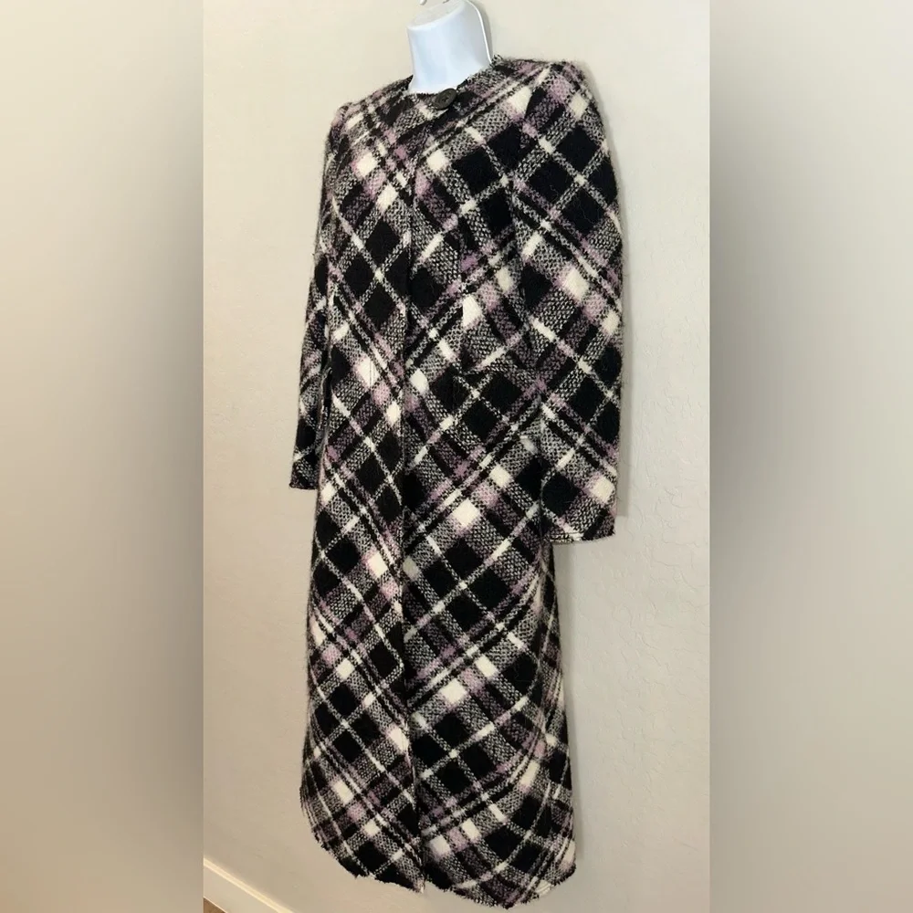 Kate Spade New York Plaid Print Boucle Trench AS SEEN ON Cecilia Vega‎ GMA 00